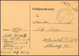 Bohnsack Danzig 1941, Aptierter Stempel (ohne "Freie Stadt") 4.8.41 Auf Feldpostkarte Hs. Abs. "Kgf.-Arbeits-Kdo.... - Other & Unclassified