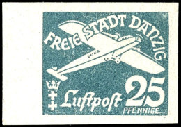 25 Pfg Flugpost,  Probedruck In Graugrün, Ungezähnt, Tadellos Postfrisch, Unsigniert, Fotobefund... - Other & Unclassified