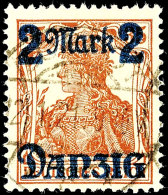 2 Mark Auf 35 Pfg Germania, Abart "ohne Netzunterdruck", Zeitgerecht Gestempelt "ZOPPOT * C * 12.1.21 9-10V.",... - Sonstige & Ohne Zuordnung