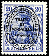 20 Pf. Germania, Ovalaufdruck, Lilaultramarin, Postfrisch, Gepr. Hey BPP, Mi. 350.-, Katalog: 19a **20 Pf.... - Other & Unclassified