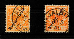 25 Pf. In A- Und B-Farbe Je Tadellos Gestempelt, Tiefst Gepr. Dr. Lantelme BPP, Mi. 120,-, Katalog: 11a+b O25... - Marshall-Inseln