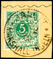 5 Pf. Mit Zentrischem Zweitem Stempel 2/2 00 Tadellos Auf Luxus-Briefstück! Gepr. Bothe BPP, Mi./Steuer... - Marshall Islands