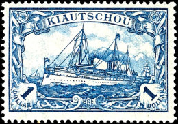 1 Dollar Blau Kriegsdruck Mit Plattenfehler "1 Kreuzweise Schraffiert", Sauber Ungebraucht, Fotokurzbefund Steuer... - Kiautschou