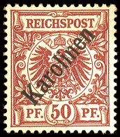 50 Pfg Diagonalaufdruck Tadellos Ungebraucht, Mi. 800,-, Katalog: 6I *50 Pfg Diagonal 	Overprint In Perfect... - Karolinen