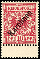 10 Pf. Krone/Adler, Diagonaler Aufdruck, Unten Mit Zwischensteg, Postfrisch (Altsignatur), Mi. 240,-, Katalog: 3I... - Caroline Islands