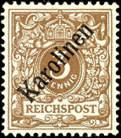 1899, 3 Pf. Mit Sauberem Falz, Aktuelles Fotoattest Steuer BPP "einwandfrei", Mi. 750,-- Attest/Certificate:... - Karolinen