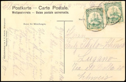 ARAHOAB 4.12 11, Je Auf Postkarte (senkr. Bug) Mit 2mal 5 Pf. Kaiseryacht Nach Lugano/Schweiz, Katalog: 25(2)... - Deutsch-Südwestafrika