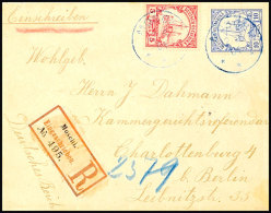 MOSCHI 12.08.04 5 P Und 10 P Jeweils Mit Blauem Stempel MOSCHI Auf R-Brief über TANGA (27.8.04) An J. Dahmann... - Deutsch-Ostafrika