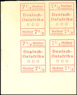 WUGA 7 1/2 Heller, Viererblock Aus Der Linken Unteren Bogenecke Tadellos Ungebraucht, Bestehend Aus Zwei... - Deutsch-Ostafrika