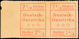 WUGA 7 1/2 H Waag. Typenpaar Vom Linken Bogenrand, Mi. 180.-, Katalog: IVW1 OGEmergency Issue Of Three Stamp... - German East Africa