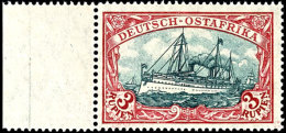 3 Rupien Kaiseryacht, Kriegsdruck, 26 : 17 Zähnungslöcher, Schwärzlichkarminrot/grünschwarz),... - German East Africa