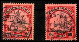 60 Heller Ohne WZ, 2-mal Mit Klaren Verschiedenen Stempeln Von DAR-ES-SALAAM, Mi. 230.-, Katalog: 29(2) O60... - German East Africa