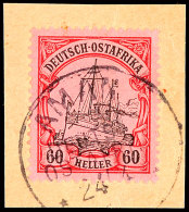 2½  Bis 60 Heller Ohne Wasserzeichen, 8 Werte Komplett Je Auf Briefstück, Ideal Zentrisch Und Klar... - Deutsch-Ostafrika