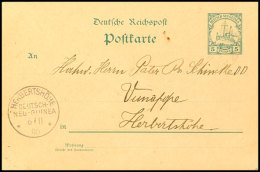 DEUTSCHE SEEPOST NEU-GUINEA-ZWEIGLINIE C  6/11 06 Mit Aushilfsjahreszahl Zart Auf GA-Karte 5 Pf. Kaiseryacht Vom... - Deutsch-Neuguinea