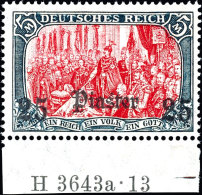 25 Piaster Auf 5 Mark Vom Unterrand Mit HAN A 3643a.13 Tadellos Postfrisch, Mi. 700,--, Katalog: 47b HAN A **25... - Deutsche Post In Der Türkei