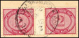 2 Mark Dunkelrotkarmin, Waager. Zwischenstegpaar Mit Auf Dieser Marke Seltenem Stempel CONSTANTINOPEL 2, 3/? 96... - Turkey (offices)