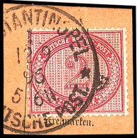 2 Mk Braunpurpur Auf Kabinett-Postanweisungsbriefstück Mit K1 CONSTANTINOPEL DP 12.9.96, Mi. 100,-, Katalog:... - Turkey (offices)