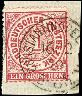 NDP 1 Gr. Gezähnt Mit Sauberem Stempel "CONSTANTINOPEL 16/2 70" Auf Kleinem Briefstück, Pracht, Mi.... - Turkey (offices)