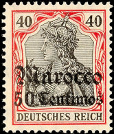 50 C Auf 40 Pf. Tadellos Postfrisch, Mi. 90.-, Katalog: 40 **50 C On 40 Pf. In Perfect Condition Mint Never... - Morocco (offices)