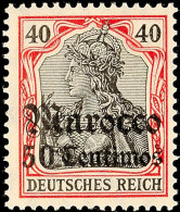 50 C Auf 40 Pf. Tadellos Postfrisch, Mi. 90.-, Katalog: 40 **50 C On 40 Pf. In Perfect Condition Mint Never... - Deutsche Post In Marokko