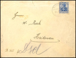 20 Pfg. Blau Germania Als Mitläufer - Einzelfrankatur Ab Tanger Vom 14.2.1909 Nach Heidenau, Rs.... - Deutsche Post In Marokko
