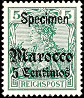 5 C. Reichspost, Aufdruck Frakturschrift Und "Specimen", Ungebraucht, Mi. 350,-, Katalog: 20SP *5 C.... - Morocco (offices)