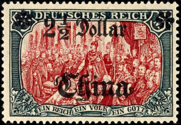 2 1/2 Dollar "linke Rosette Auf Einer Spitze" Tadellos Ungebraucht Mit Leichter Falzspur, Mi. 190,--, Katalog: 47IA... - China (offices)