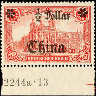 1/2 Dollar Auf 1M. , Friedensdruck, Vom Unterrand Mit HAN "2244aâˆ™13" ( Ohne H) Ungebraucht, Gepr. Steuer BPP,... - Deutsche Post In China