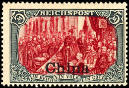 1901, 5 M. "Reichspost" Mit Sauberem Falz, Div. Signaturen, Mi. 260,--, Katalog: 27III *1901, 5 M. "Reichspost"... - Deutsche Post In China