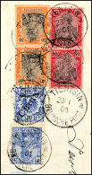 80 Pfg Germania Im Senkr. Paar In MiF Mit 30 Pfg Germania (oxidiert) Im Senkr. Paar Und 20 Pfg Germania Sowie 20... - China (offices)