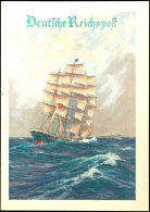 "Segelschiff Mit Hakenkreuzfahne", Schmuckblatt-Telegramm In Tadelloser Erhaltung, Gebraucht, Katalog: C187Lx2... - Other & Unclassified