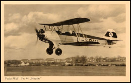 1940, Focke-Wulf FW 44 ,Stieglitz" - Schul- Und Sportflugzeug, S/w Fotokarte Vom Kunstverlag C. F.... - Sonstige & Ohne Zuordnung