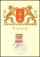 1939, Eingliederung Danzig, Gedenkkarte Mit 3 Pfg Danzig/DR Und SST  BF1939, Absorption Gdansk, Commemorative... - Sonstige & Ohne Zuordnung