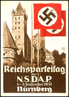 1933, Festpostkarte Mit Abb. "zwei Rote Hakenkreuzfahnen Vor Der Burg" (sign. Siegm. Sucho-Dolski), Gebraucht,... - Sonstige & Ohne Zuordnung