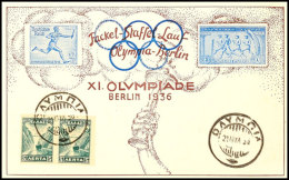 Olympische Spiele Berlin 1936, Seltene Colorkarte Fackel-Staffel-Lauf Olympia-Berlin  BFOlympic Games Berlin... - Other & Unclassified