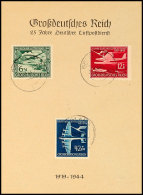 1944, Großdeutsches Reich - 25 Jahre Deutscher Luftpostdienst, DIN A6 Gedenkblatt Mit Pass. MiNr. 866/68 U.... - Sonstige & Ohne Zuordnung