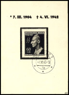 B&M: 1943, R. Heydrich, Kl. Trauergedenkblatt Mit Breitem Schwarzem Rand, Variante Starker Karton, Gerader... - Sonstige & Ohne Zuordnung