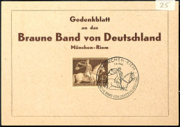 1943, Das Braune Band Von Deutschland, DIN A6 Gedenkblatt Mit Pass.  MiNr. 854 Frankiert Und Entspr. SST... - Sonstige & Ohne Zuordnung