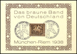 1938, Das Braune Band Von Deutschland, Gedenkblatt Pass. Frankiert MiNr. 671 Und Entspr. SST München-Riem... - Other & Unclassified