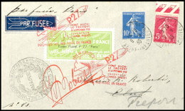 Frankreich: 1935, Frankierter Brief Mit Sonder-Cachet P.27, Grüner Flugpost-Vignette Und E.U. Roberti, Pracht... - Sonstige & Ohne Zuordnung