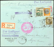 Deutsches Reich 1937, Luftpost-Einschreiben-Geschäftspapiere, Mit 30 U. 100 Pfg Hindenburg Sowie 75 Pfg LZ 129... - Sonstige & Ohne Zuordnung