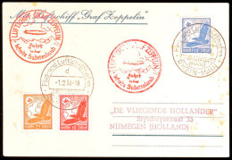 1938, Sudetenland-Fahrt LZ 130, Abwurf Reichenberg, Postkarte Mit Steinadler-FlugpostmarkenFrankatur Nach HOLLAND,... - Other & Unclassified