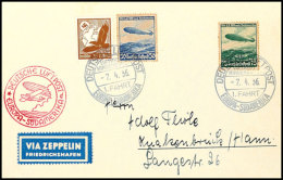 1. SAF 1936, Brief Bordpost Der Rückfahrt 7.4. Mit U. A. 25 Pfg Flugpostmarke Mit Plattenfehler "offenes O In... - Sonstige & Ohne Zuordnung