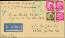 1934, Weihnachtsfahrt, Anschlussflug Stuttgart Mit Stempel "c", Brief Mit Hindenburg 30 Pf. Und 3mal 40 Pf. Nach... - Sonstige & Ohne Zuordnung