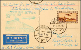 1933, Saargebietsfahrt Mit Saarlandfrankatur, Karte Der Rundfahrt Von SAARBRÜCKEN 25.6.33 Mit 5 Fr. Flugpost,... - Other & Unclassified