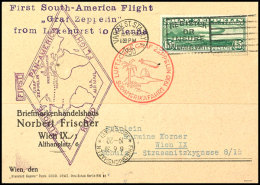 1930, Südamerikafahrt, Rückfahrt Der US-Post, Karte Mit Sondermarke 65 C. Nach Wien, Alle Stempel... - Other & Unclassified