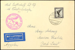 1929, Orientfahrt, Auflieferung Friedrichshafen, Brief Mit Sonderbestätigungsstempel Type I Nach Port Said Mit... - Other & Unclassified