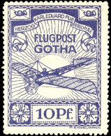 10 Pfg "Flugmarke Der Herzog-Karl-Eduard-Fluegerschule", Flug Gotha - Erfurt, Gezähnt L14, Tadellos Postfrisch... - Airmail & Zeppelin