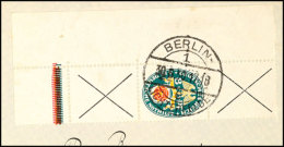 X+8+X Nothilfe 1929, Linke Untere Bogenecke Auf Briefstück, BERLIN-LICHTENFELDE 30.6.30, Kurzbefund... - Other & Unclassified