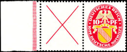 X+10 Pf., Nothilfe 1926, Waager. Zusammendruck Mit Bogenrand, Postfrisch, Mi. 250,-, Katalog: W24.1 **X 10 Pf.,... - Sonstige & Ohne Zuordnung